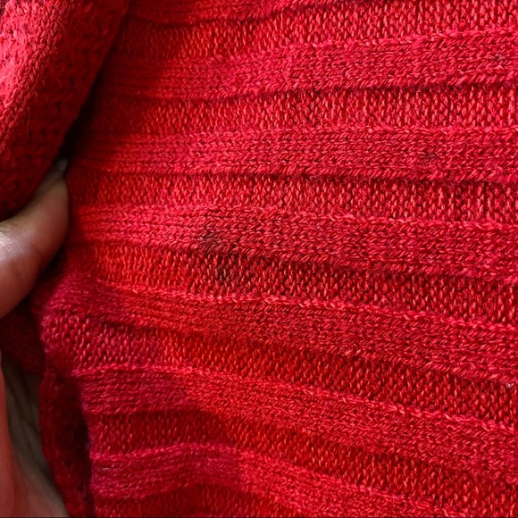 Y2K 90’s Red Sweater Silver Flower S/M - Picture 3 of 6